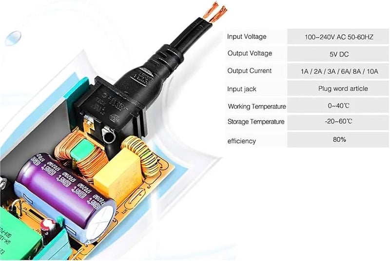 مزود طاقة LED بقدرة 5 فولت 2 أمبير 10 واط مع قابس أسترالي لشرائط الإضاءة WS2812B SK6812 RGBW - Image 5